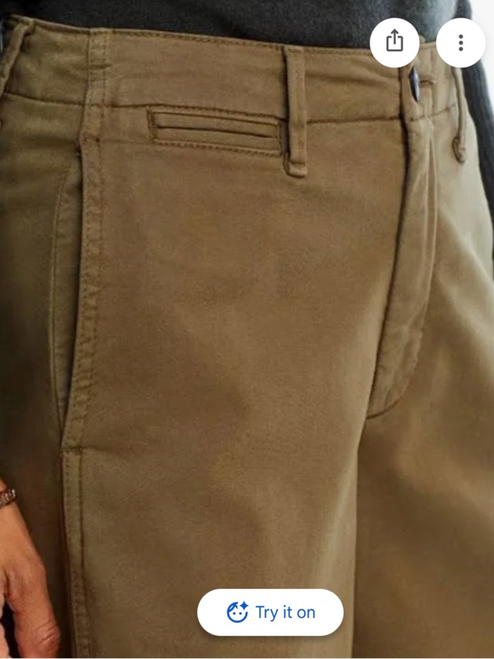 NEW Rag & Bone High Rise Wide Leg Chino Pants Trousers in Olive Color. Size 8. - Picture 5 of 16